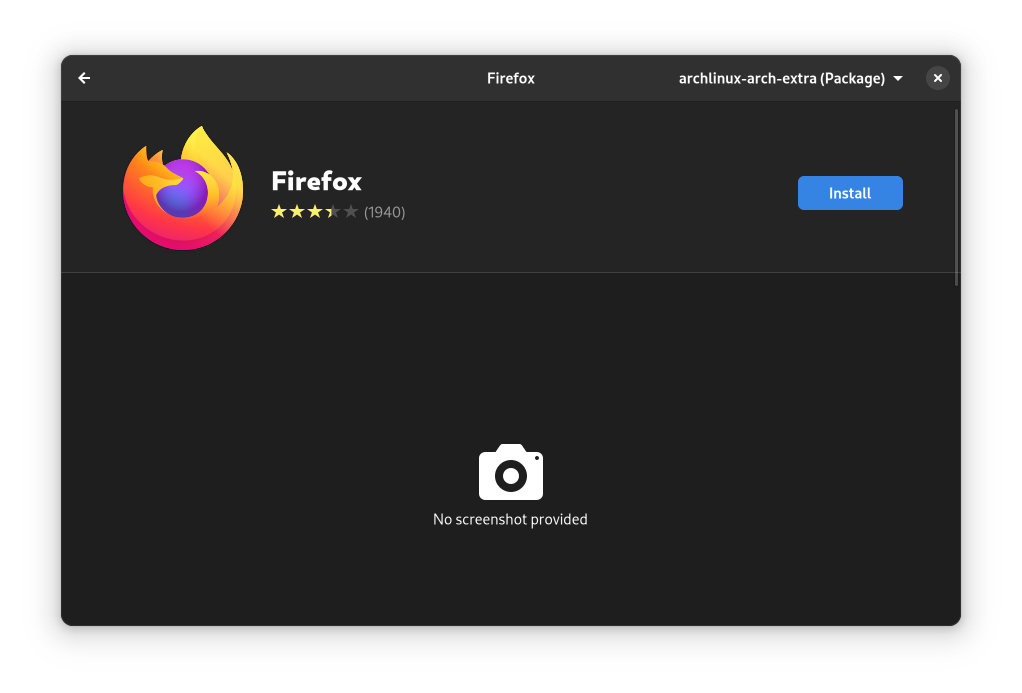 Instalando o Firefox usando o software GNOME