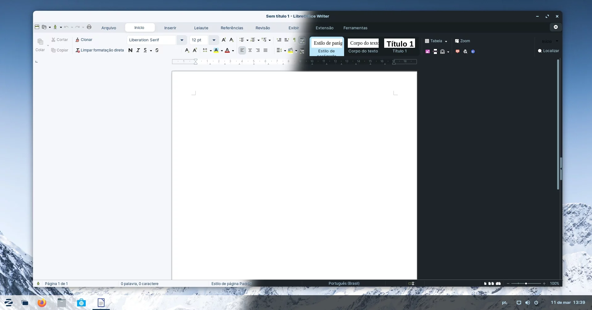 LibreOffice 7.3 incluído no Zorin OS, com opções de modo claro e escuro