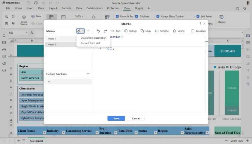 Recursos de IA no ONLYOFFICE 9