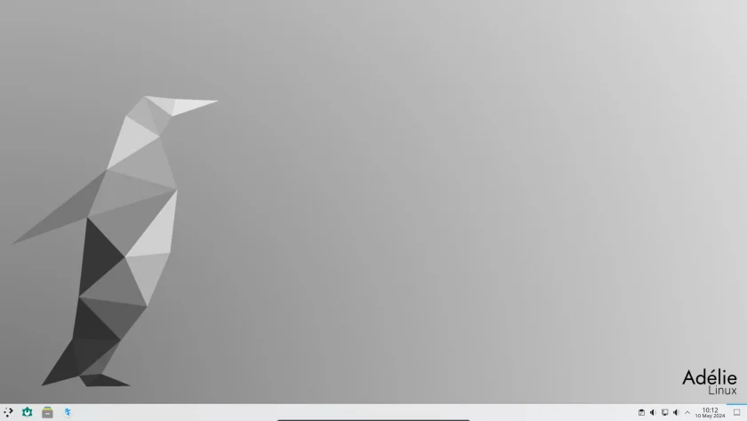 Captura de tela do desktop do Adélie Linux