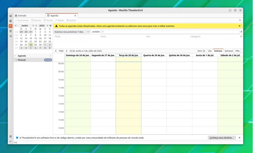 Agenda do Thunderbird 102 Agenda do Thunderbird 102
