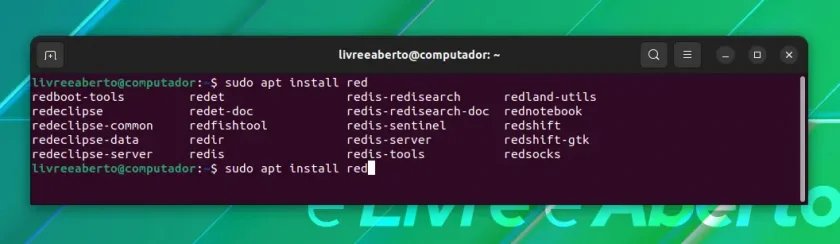 Use o comando apt para instalar pacotes no Linux