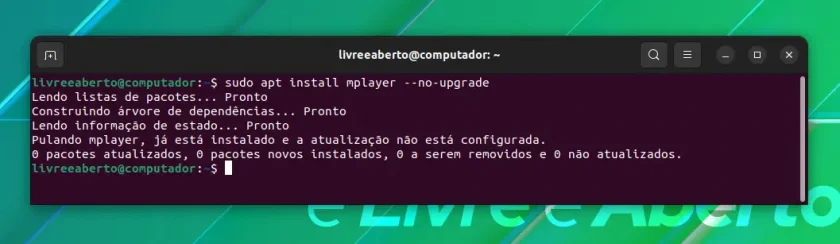Instalar sem atualizar