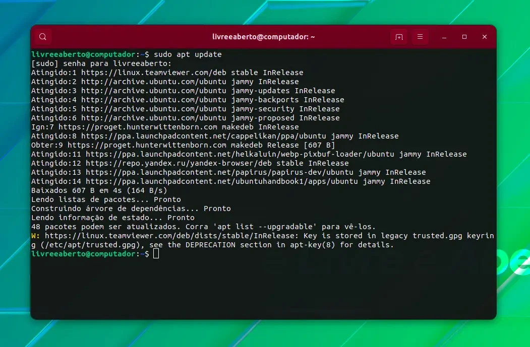 Mensagem apt key deprecated Mensagem apt key deprecated