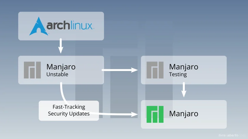 Infográfico dos repositórios do Manjaro