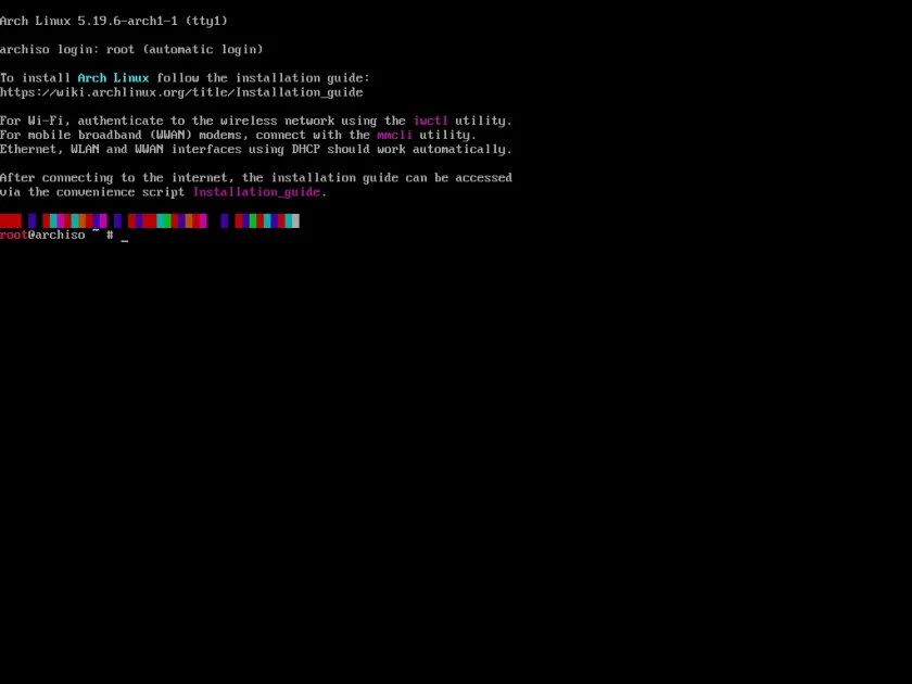 Prompt do ArchLinux Prompt do ArchLinux