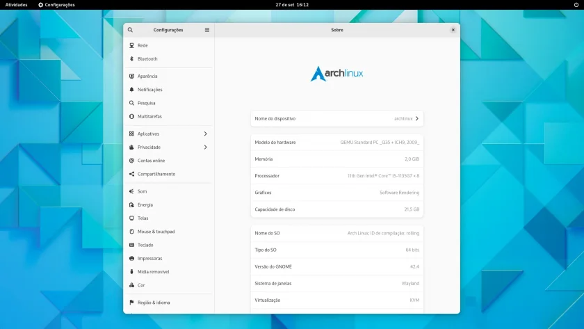 Versão do ArchLinux Versão do ArchLinux