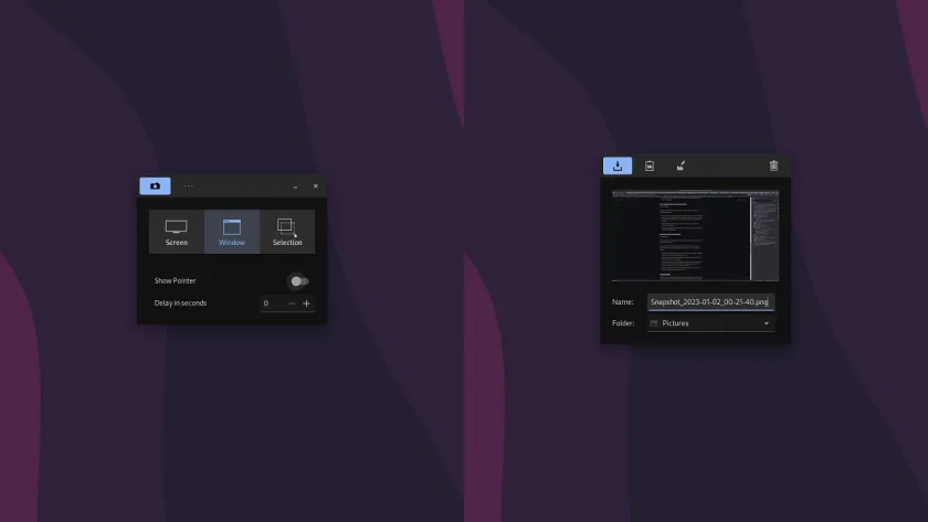 ferramenta de captura de tela budgie 10.7