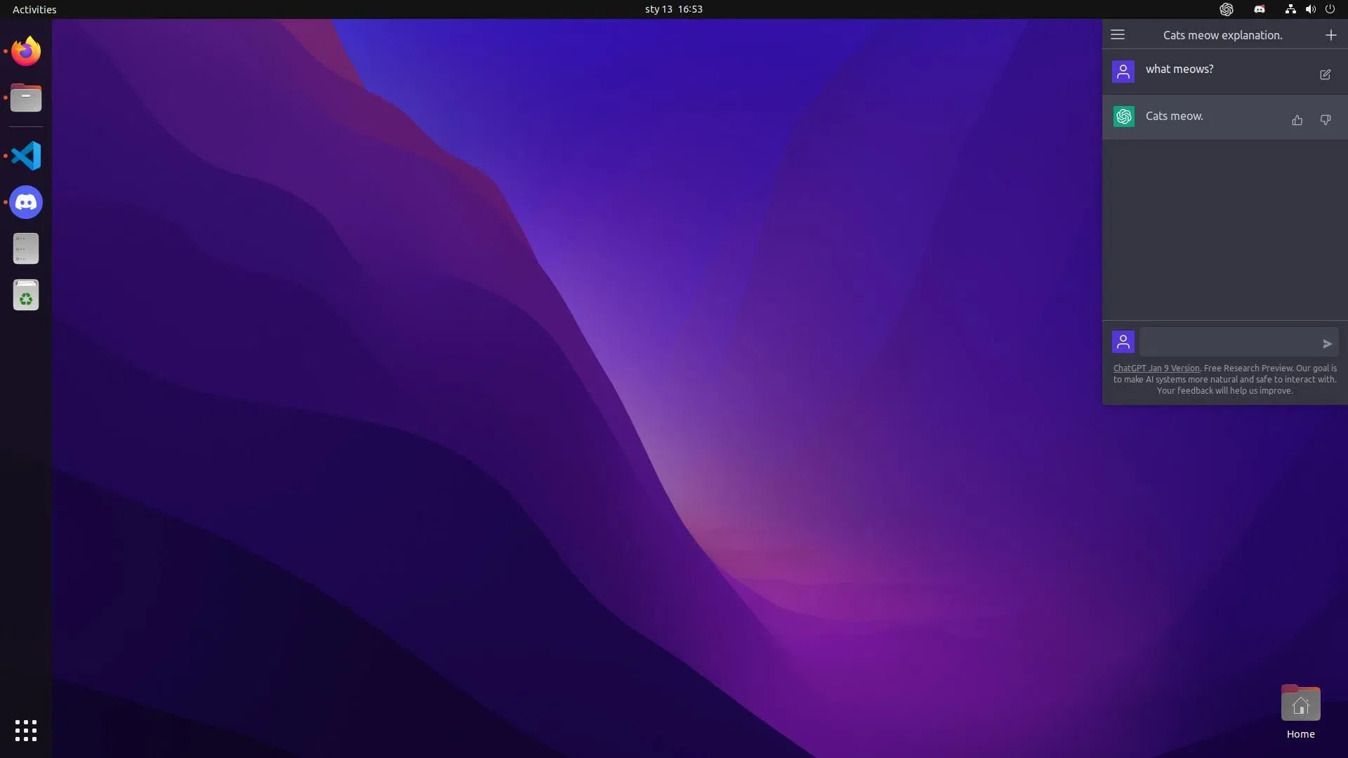 chatgpt gnome extensão
