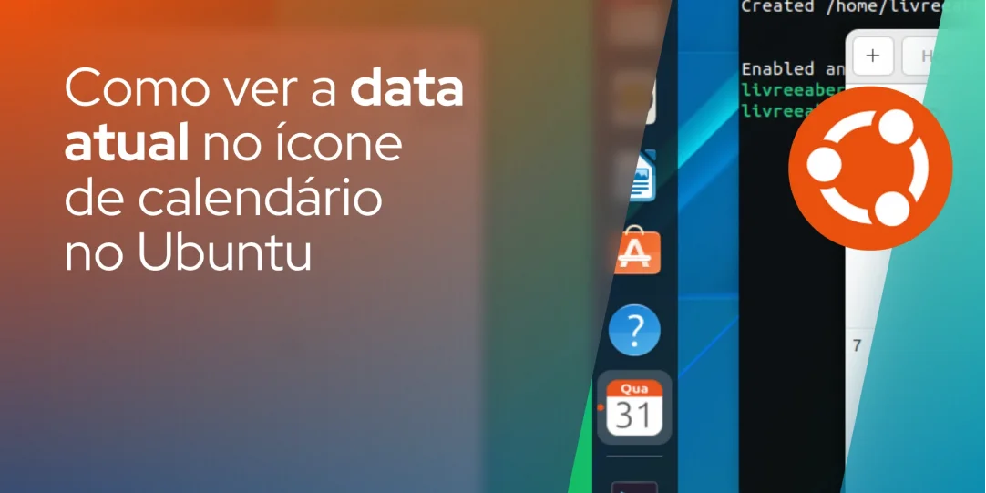 Como ver a data atual no ícone de calendário no Ubuntu