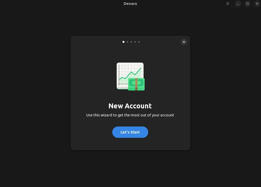 uma captura de tela do assistente de configuração de conta denaro