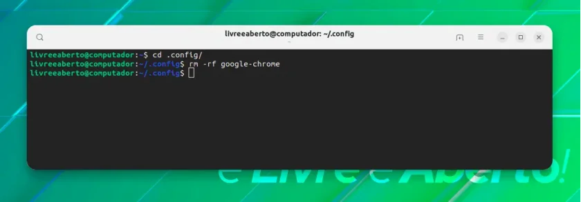 Removendo as configurações do Google Chrome a partir do Ubuntu Removendo as configurações do Google Chrome a partir do Ubuntu