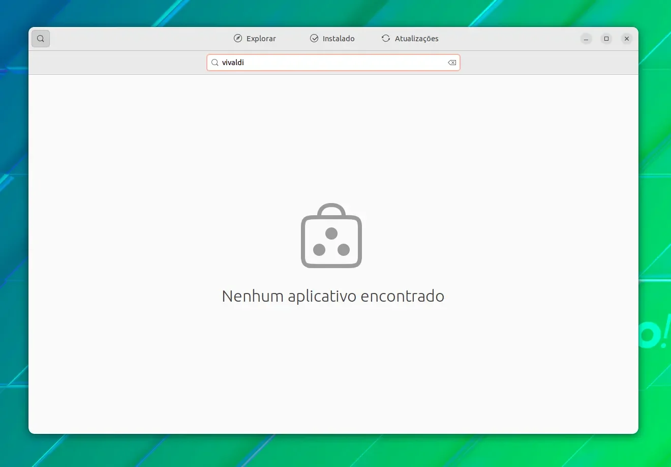 Pesquisando por Vivaldi no Centro de Software não retorna resultados