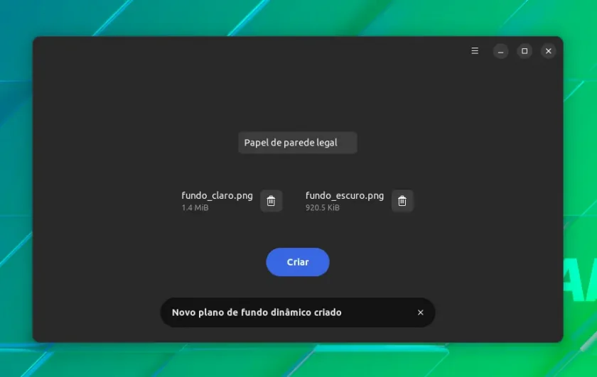 Dynamic Wallpaper criado Dynamic Wallpaper criado