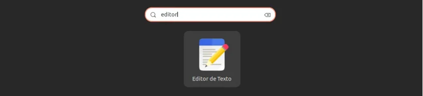 Procurar por editor de texto só traz o Editor de Texto do GNOME