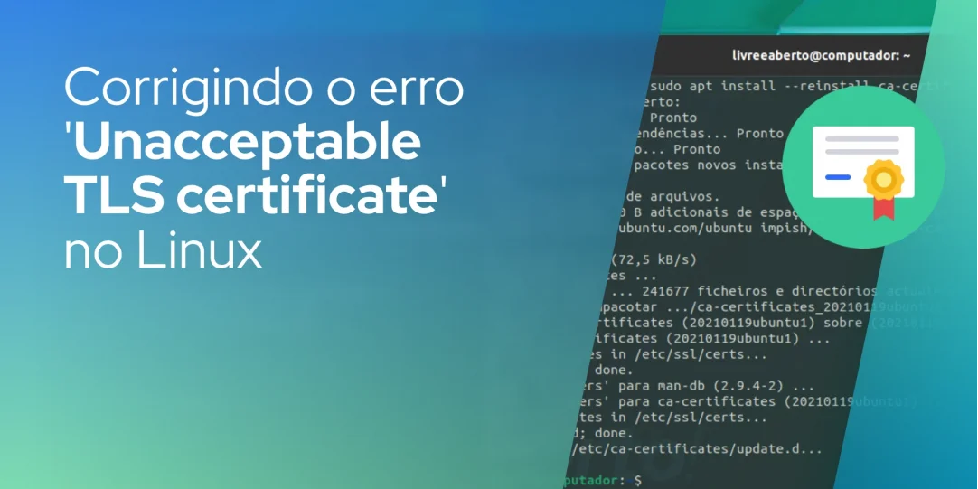 Corrigindo o erro 'Unacceptable TLS certificate' no Linux
