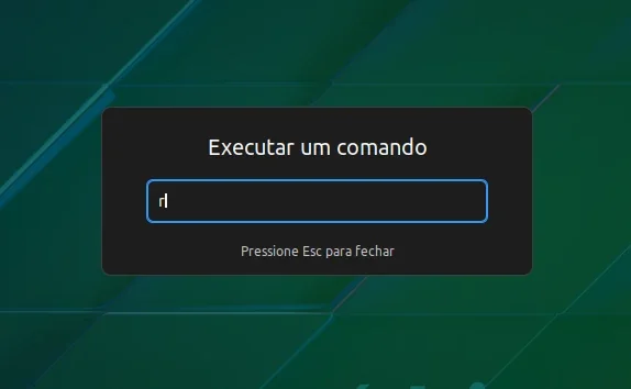 Executando comando no GNOME Shell