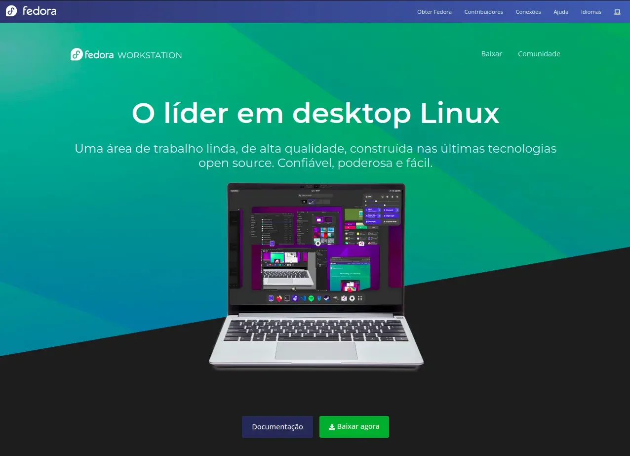 Nova página do Fedora Nova página do Fedora