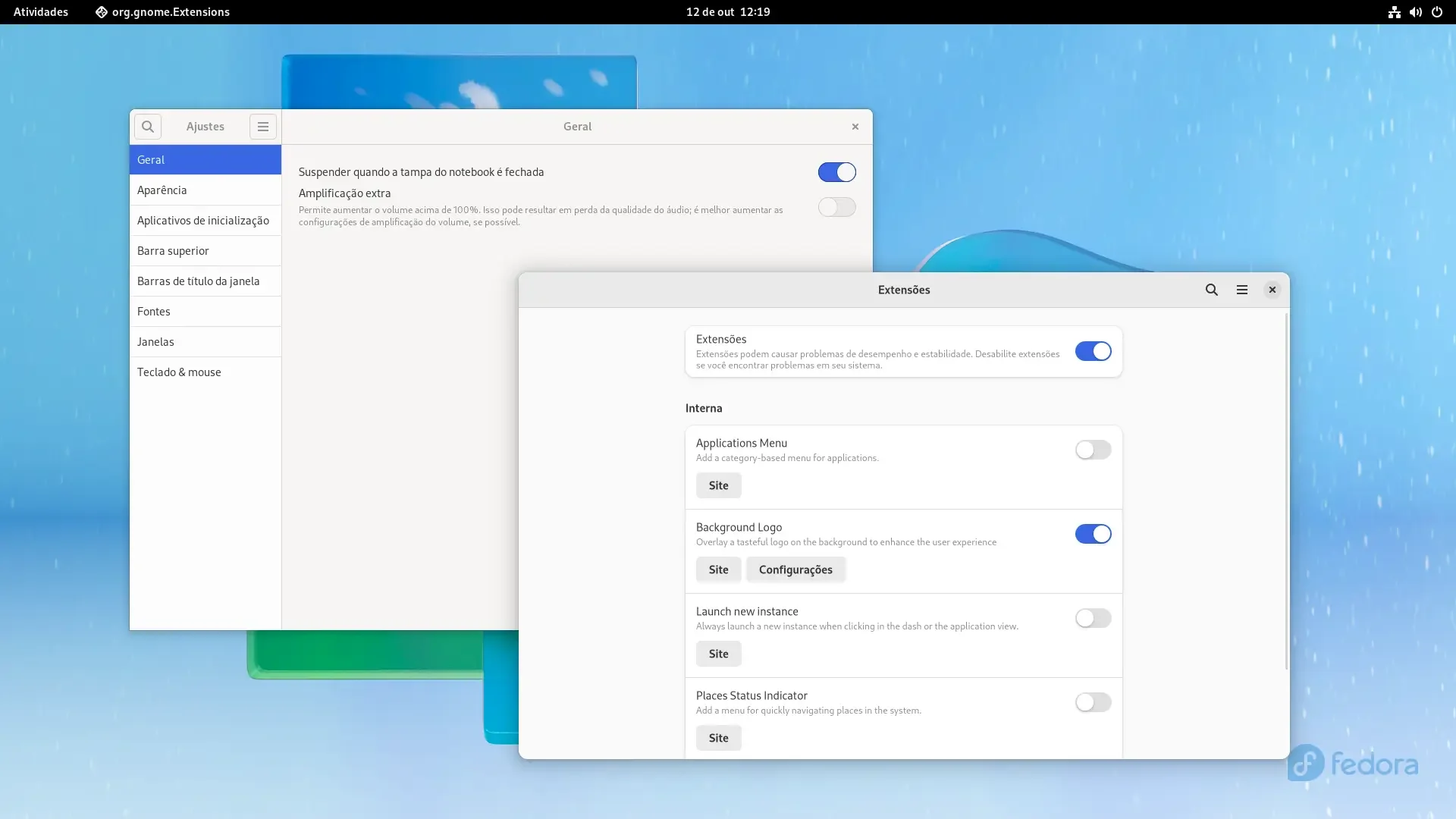 fedora_ajustes_extensoes