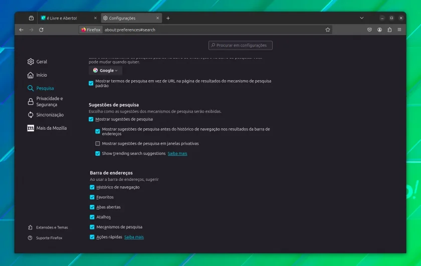 Ações rápidas nas configurações da Barra de endereços no Firefox 124 beta Ações rápidas nas configurações da Barra de endereços no Firefox 124 beta