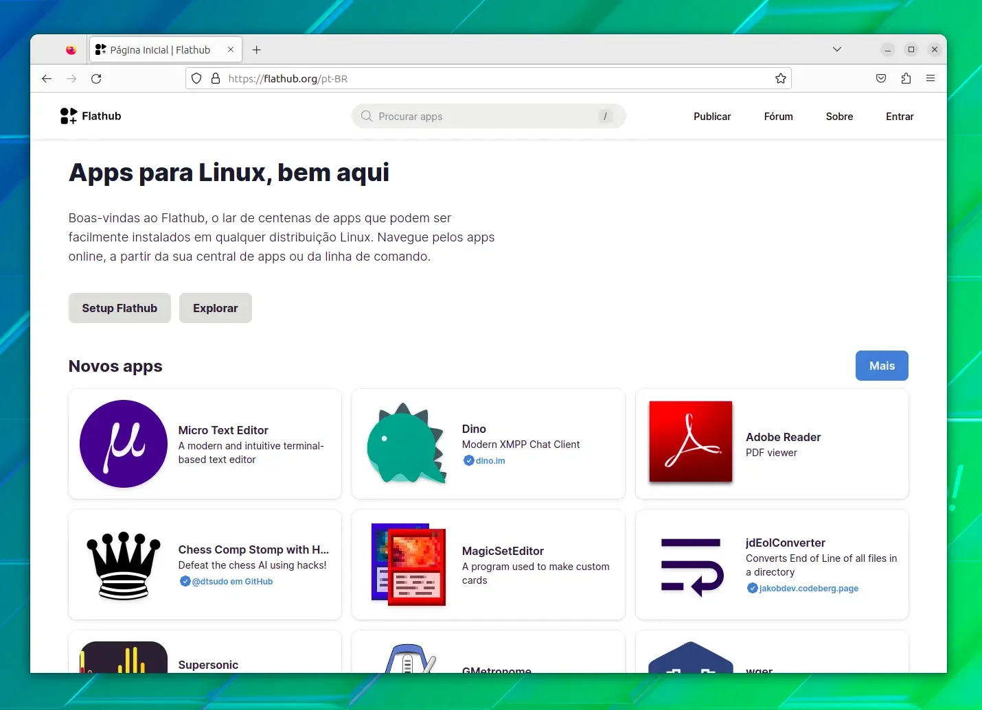 O novo visual do Flathub é adorável