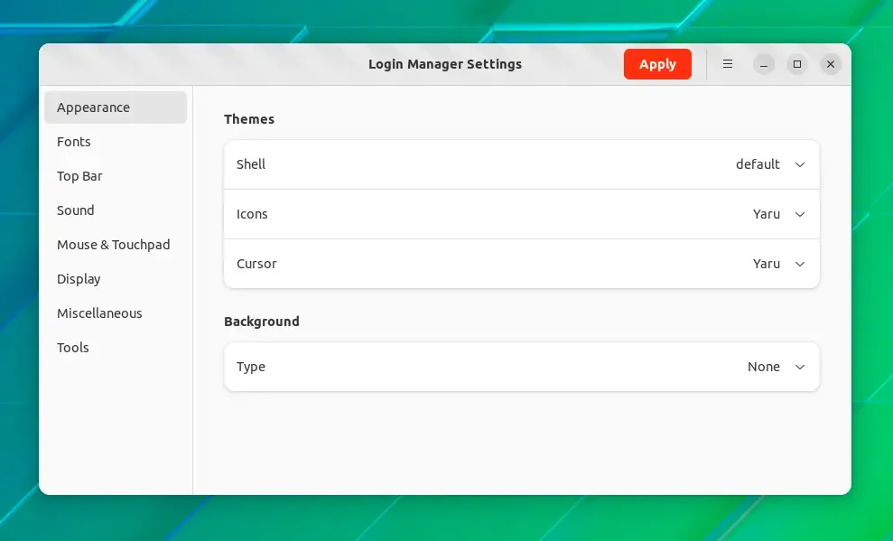 Login Manager Settings Login Manager Settings