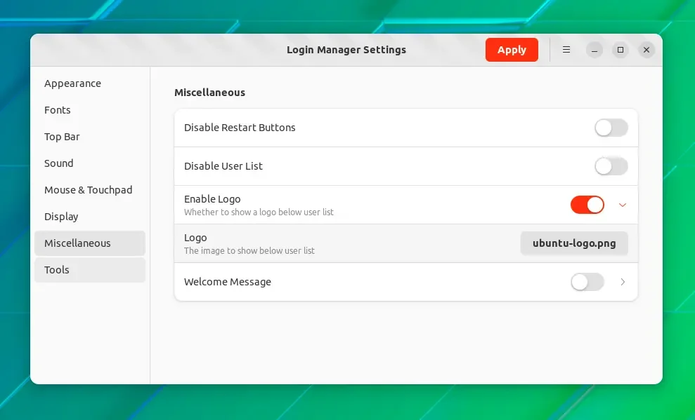 Login Manager Settings Login Manager Settings