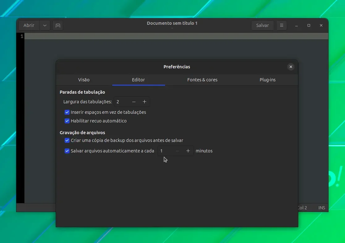 Salvamento automático após cada limite de tempo especificado (padrão) Salvamento automático após cada limite de tempo especificado (padrão)