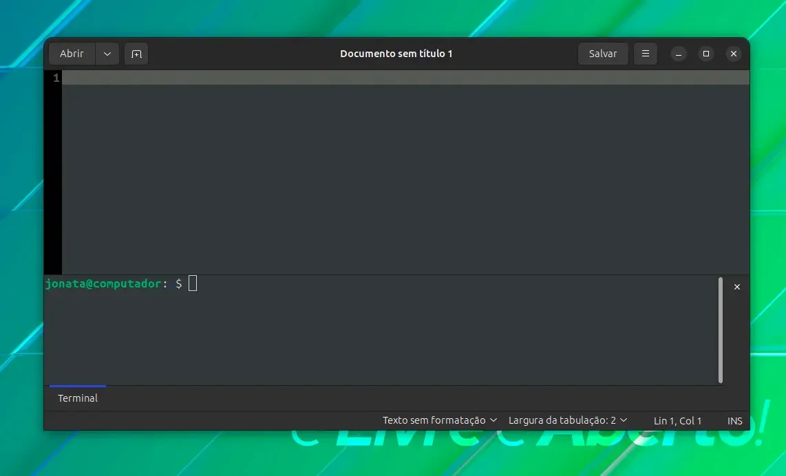 Terminal embutido no Gedit Terminal embutido no Gedit
