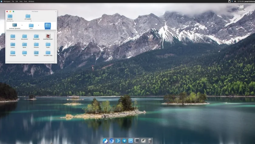 Imagem da área de trabalho do ambiente de desktop Gershwin