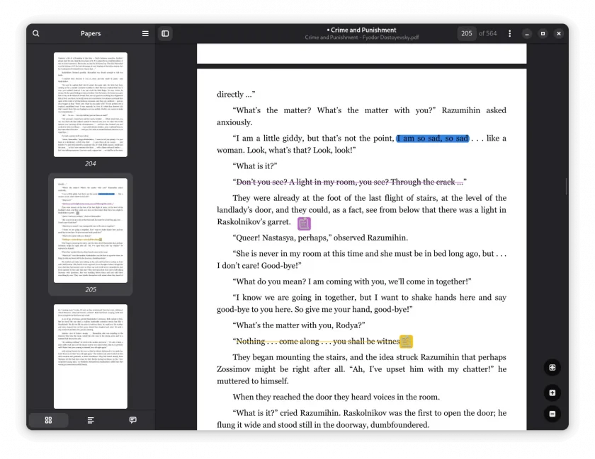 Uma captura de tela de artigos com um e-book em PDF aberto