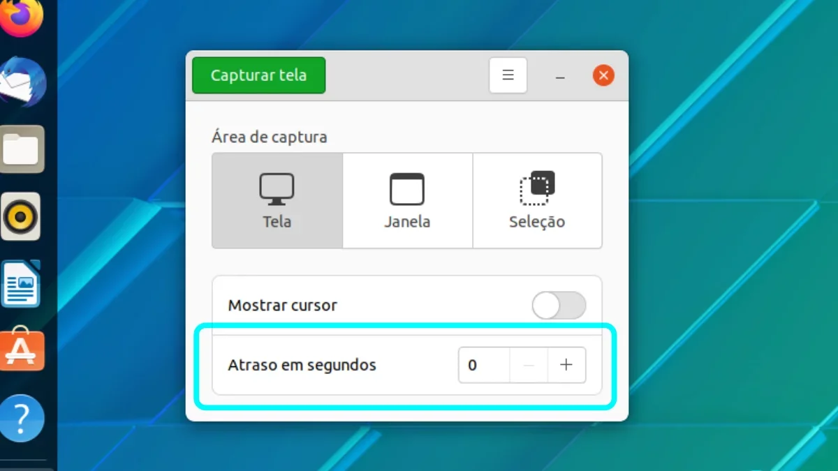 gnome-screenshot-atraso-segundos Atraso em segundos no GNOME Screenshot