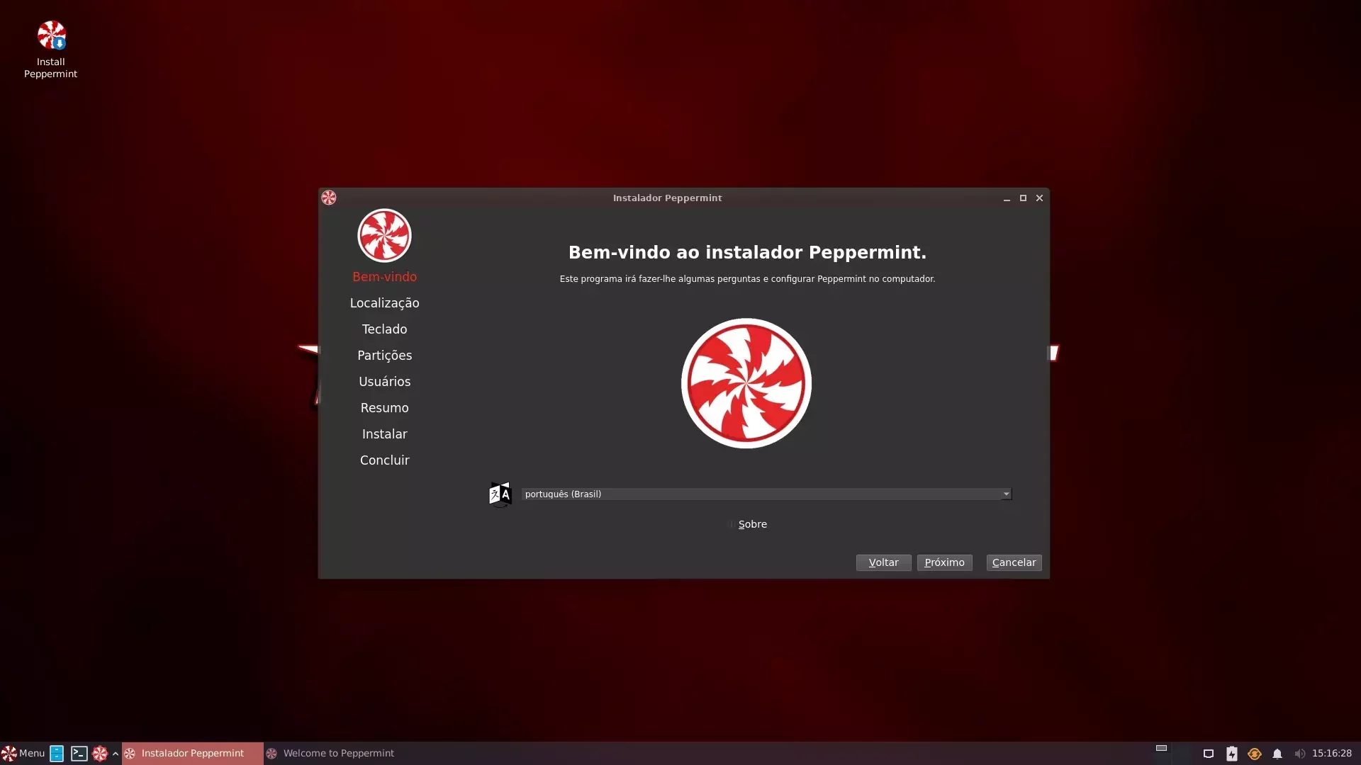 Instalador Calamares no Peppermint OS 11 em português Instalador Calamares no Peppermint OS 11 em português