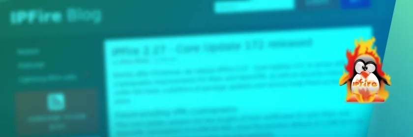 Mais recente versão do IPFire com criptogravia VPN à prova de futuro