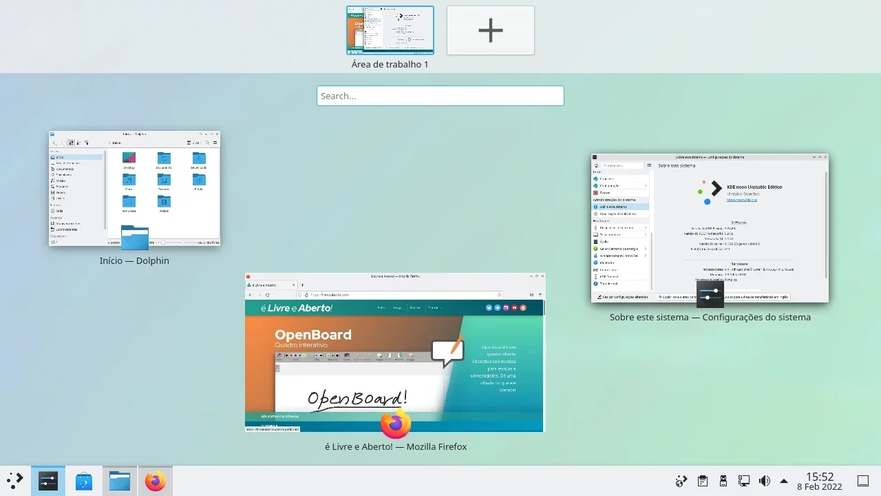 Visão geral no KDE Plasma 5.24 Visão geral no KDE Plasma 5.24