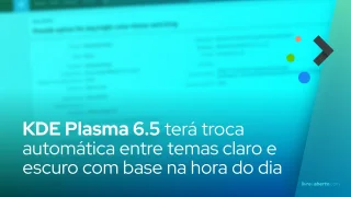 KDE Plasma 6.5 terá troca automática entre temas claro e escuro com base na base na hora do dia
