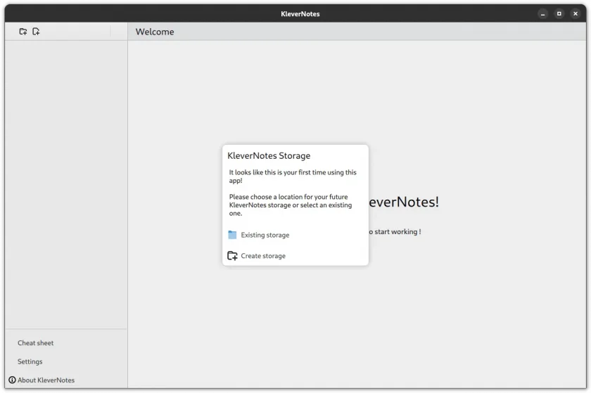 Configuração de armazenamento no KleverNotes