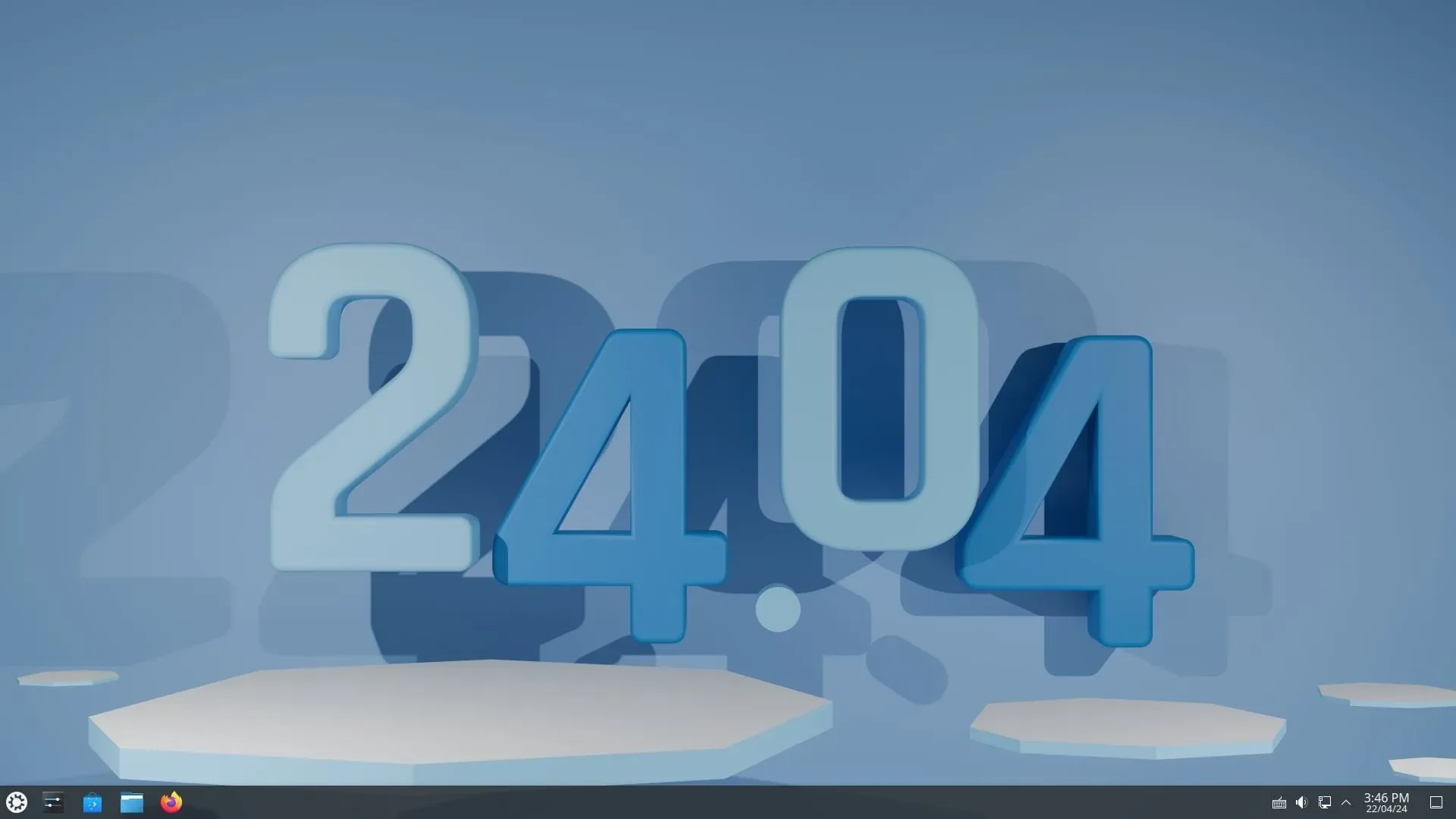 Uma captura de tela do papel de parede Kubuntu 24.04 LTS