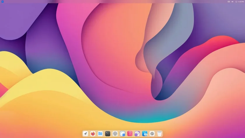 Captura de tela da área de trabalho do Lingmo OS