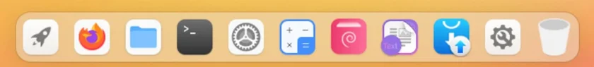 Captura de tela do Dock do Lingmo OS