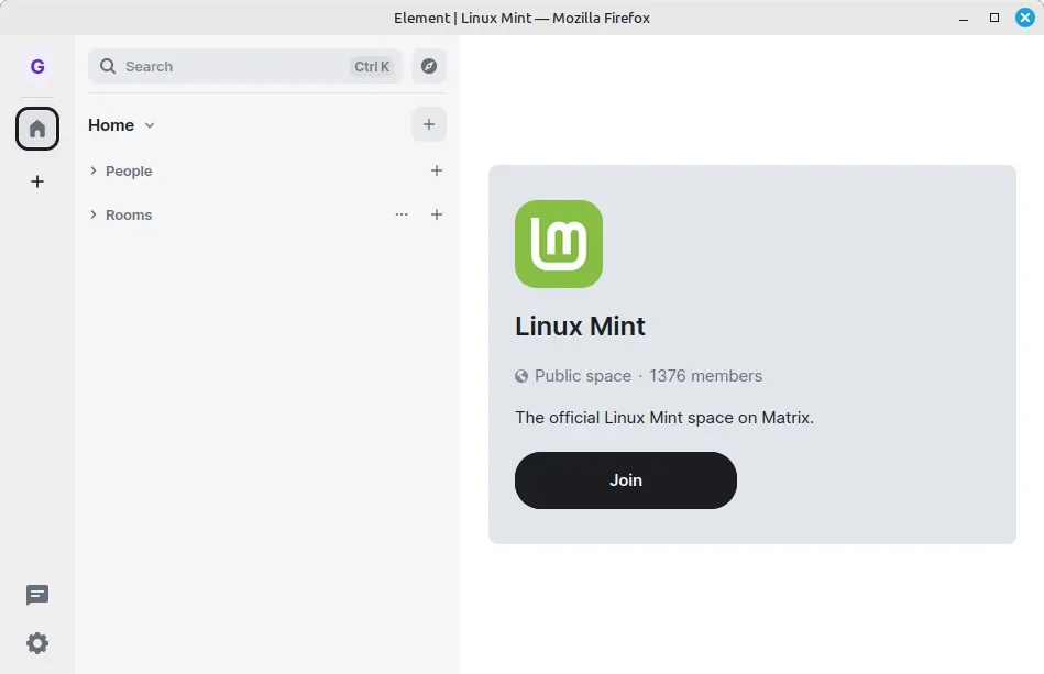 Aplicativo Linux Mint Element