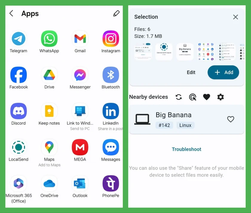 Enviando arquivos do Android para o Ubuntu usando o LocalSend