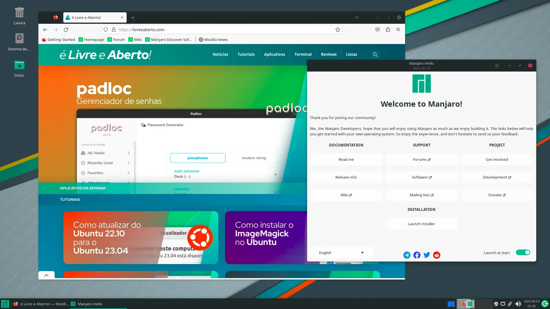 Manjaro 22.1 Xfce Manjaro 22.1 Xfce