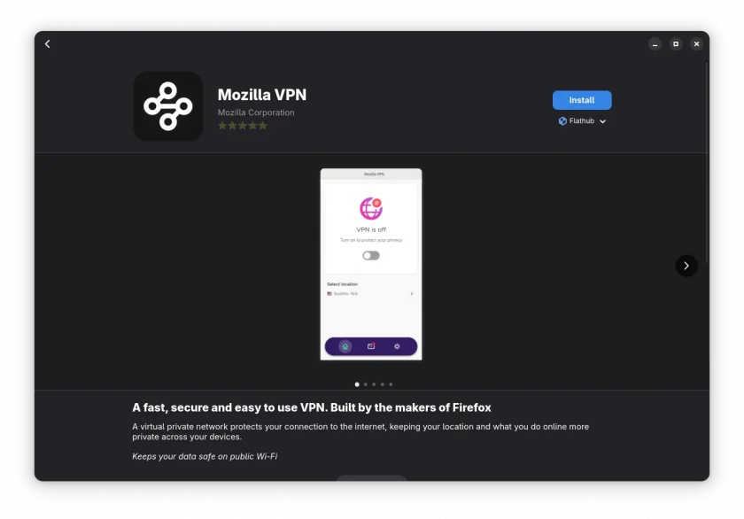 mozilla-vpn-gnome-software