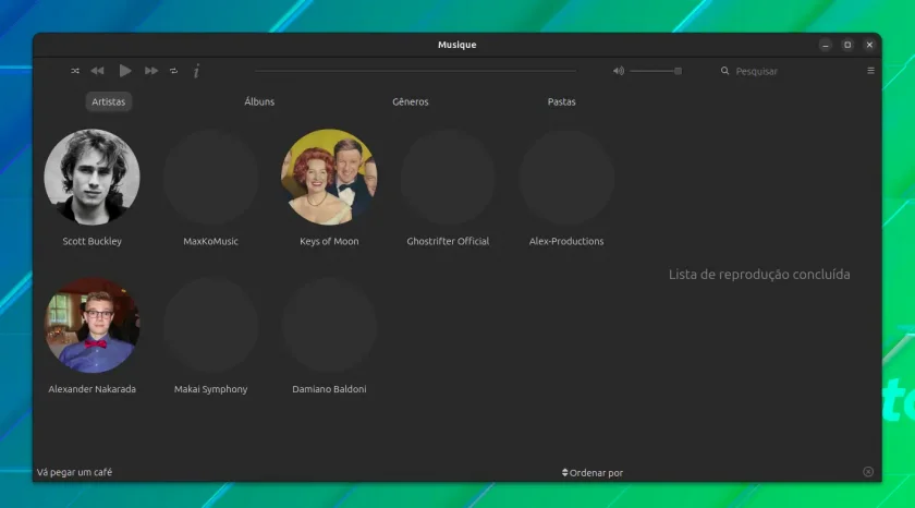O Musique 1.12 possui uma interface de usuário plana