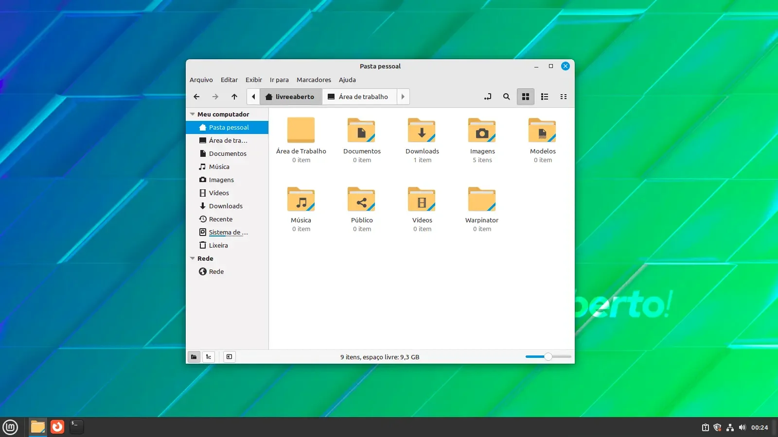 Mostrar o número de itens dentro da pasta usando o Nemo File Manager