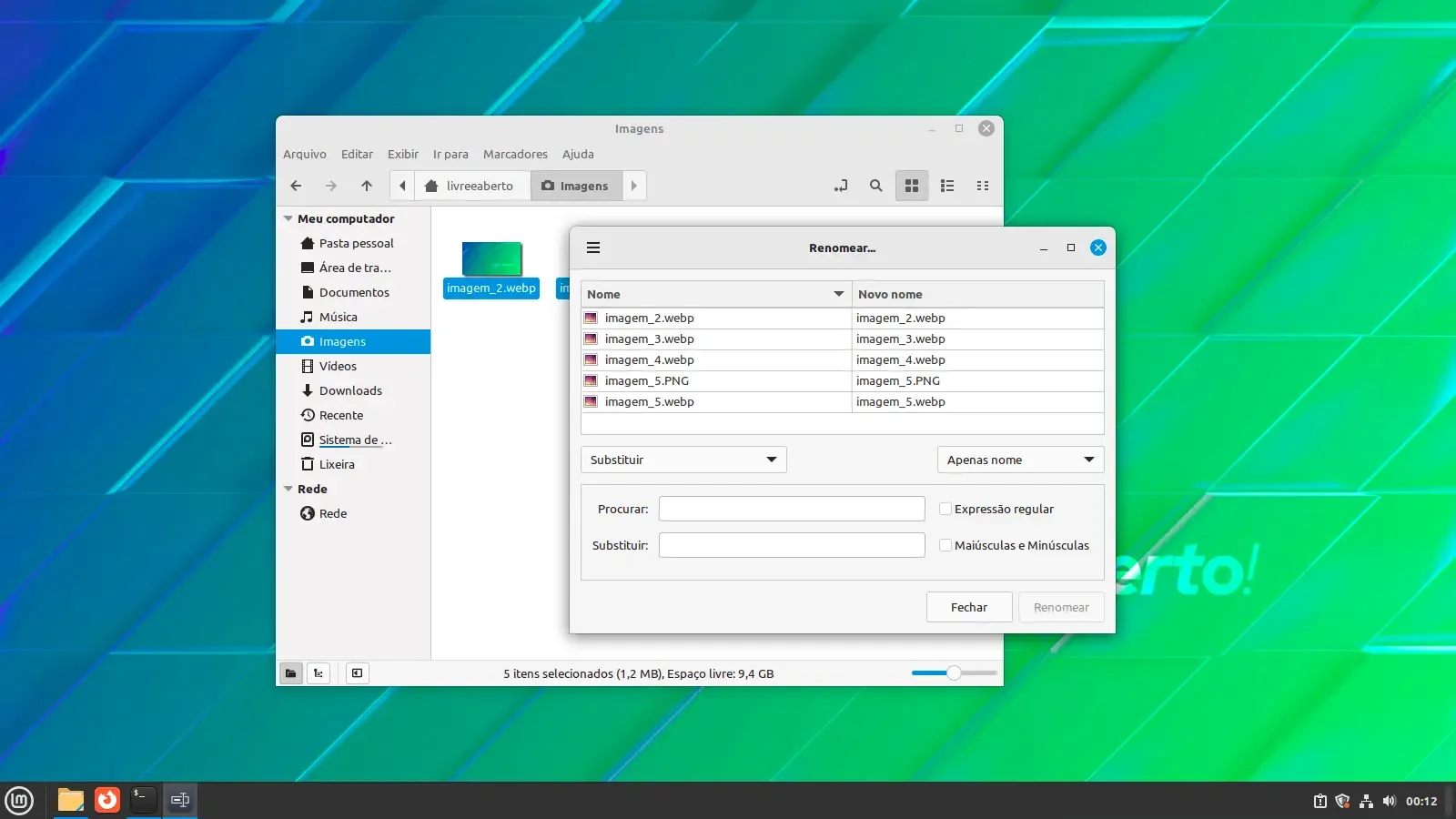 Nemo File Manager Renomeação em massa