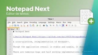 Notepad Next é uma reimplementação de Bloco de Notas++ para usuários de Linux