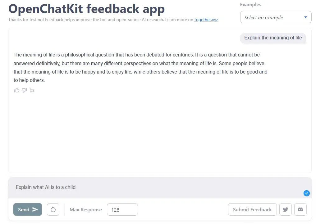 Demonstração do OpenChatKit