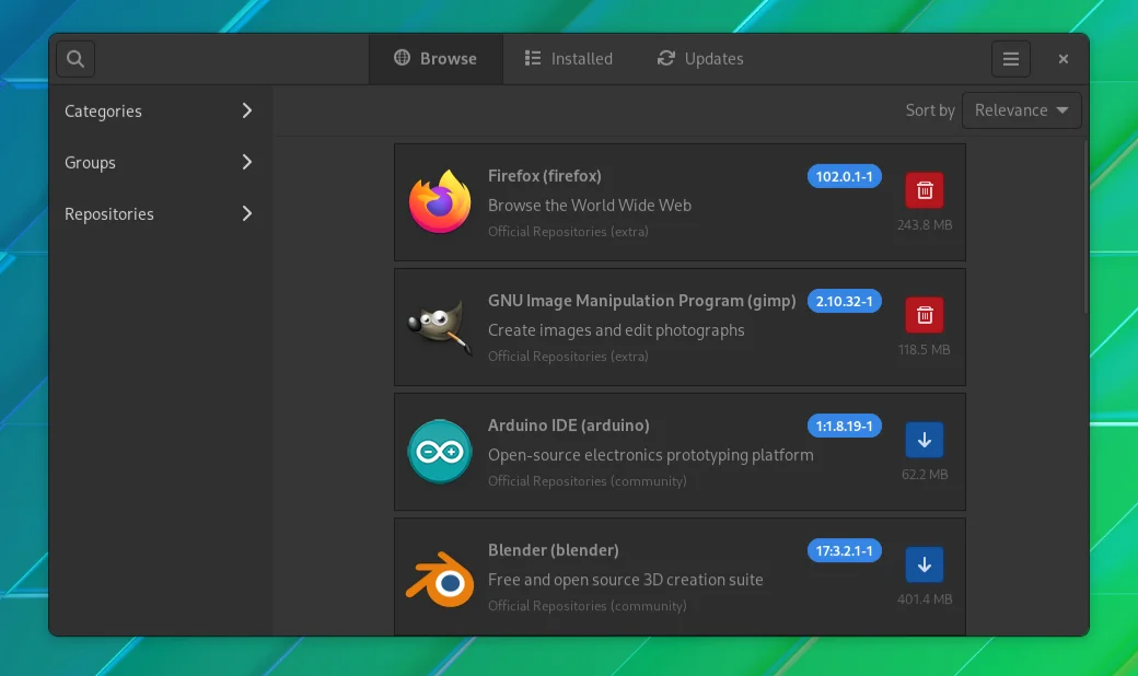 Pamac GUI